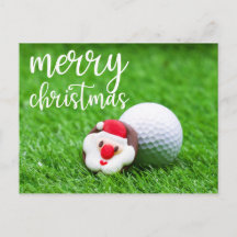 Jultomten Ansikte med golf boll på grönt