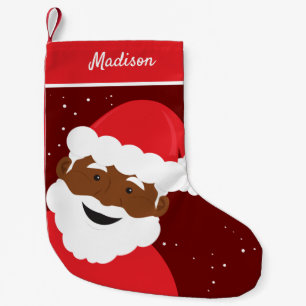 jultomten Ansikte Red Brown Skin Namn Liten Julstrumpa