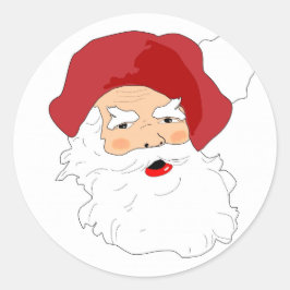 Jultomten ansikte runt klistermärke