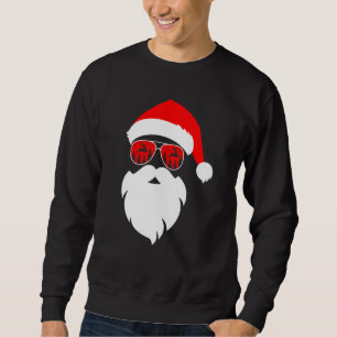 Jultomten Ansikte solglasögon med hat Beard Christ Lång Ärmad Tröja