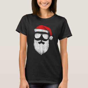 Jultomten Ansikte solglasögon med hat Beard Christ T Shirt