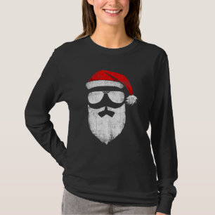 Jultomten Ansikte solglasögon med hat Beard Christ T Shirt