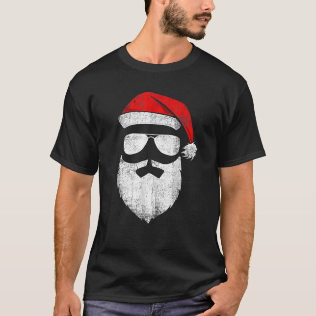 Jultomten Ansikte solglasögon med hat Beard Christ T Shirt (Framsida)