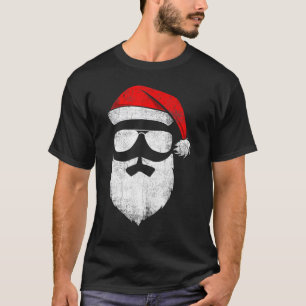 Jultomten Ansikte solglasögon med hat Beard Christ T Shirt