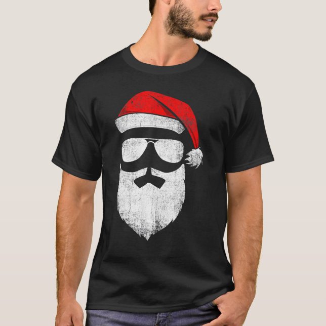 Jultomten Ansikte solglasögon med hat Beard Christ T Shirt (Framsida)