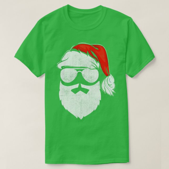 Jultomten Ansikte Sunglass med Hat Beard Christm T Shirt (Design framsida)