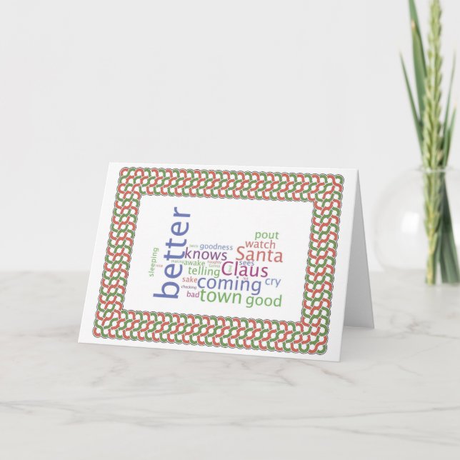 Jultomten är kommande till townen helgkort (Framsida)