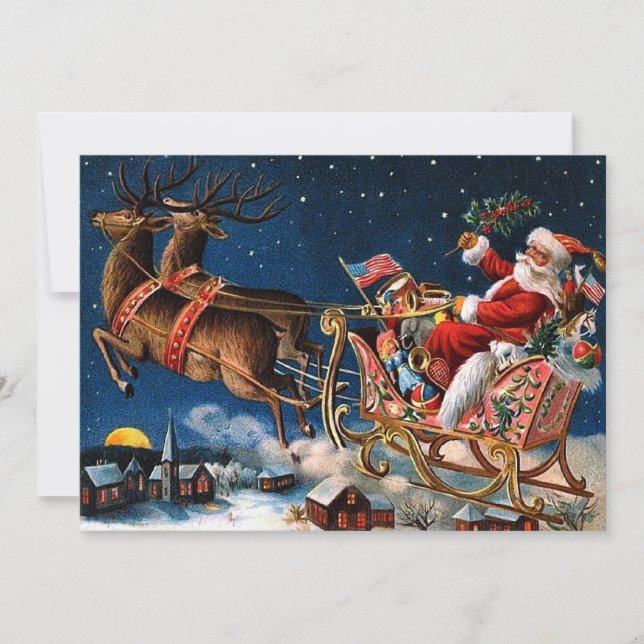 Jultomten är kommande till townen inbjudningar (Framsida)