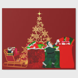Jultomten är på väg till Papper om självrödning Presentpapper
