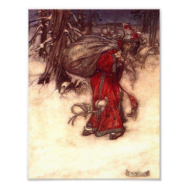 Jultomten Arthur Rackham Fototryck (Framsidan)