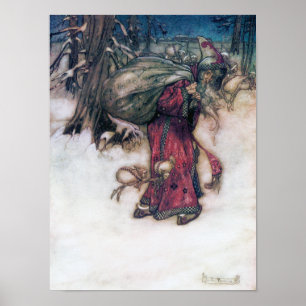 Jultomten, Arthur Rackham Illustration Poster