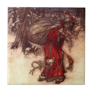 Jultomten Arthur Rackham Kakelplatta