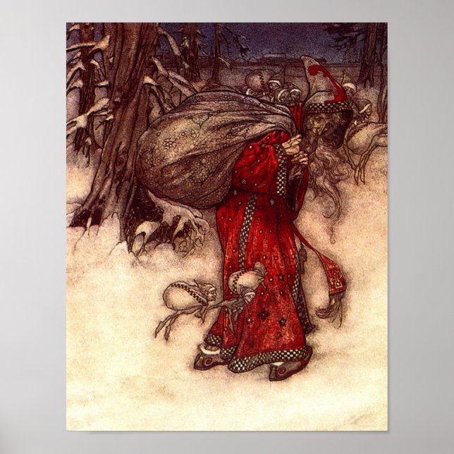 Jultomten Arthur Rackham Poster (Framsidan)