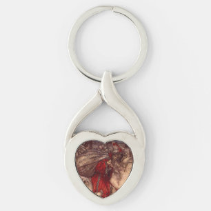 Jultomten Arthur Rackham Twisted Heart Silverfärgad Nyckelring