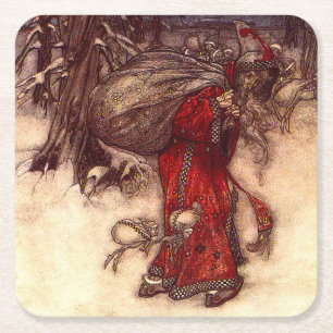 Jultomten Arthur Rackham Underlägg Papper Kvadrat