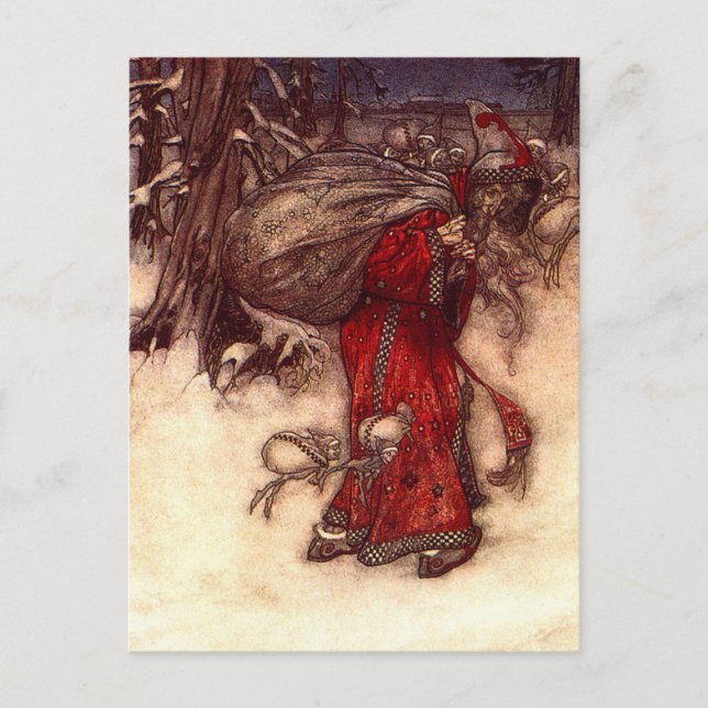 Jultomten Arthur Rackham Vykort (Framsida)