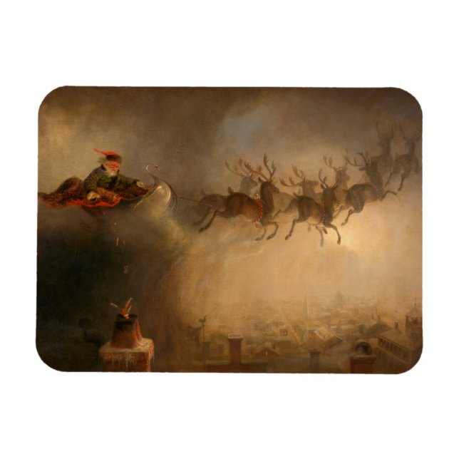 Jultomten av William Holbrook Beard Magnet (Horisontell)