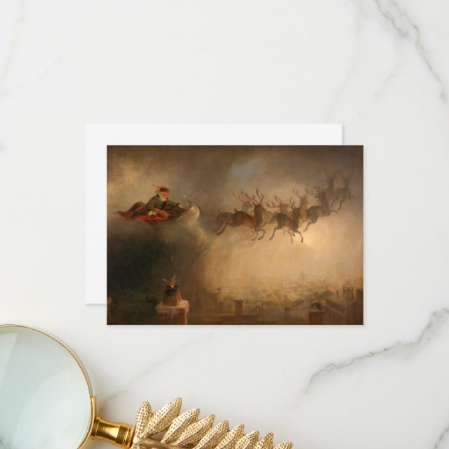 Jultomten av William Holbrook Beard Tack Kort (Fram/Back In Situ)
