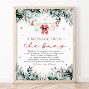 Jultomten Baby ett meddelande från klumpsignalen Poster