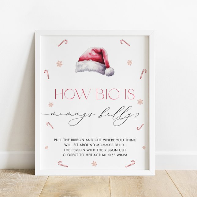 jultomten Baby Hur stor är Mamma Belly Game Poster (Skapare uppladdad)