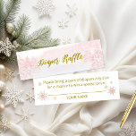 jultomten Baby jul Baby Diaper Raffle Mini Visitkort<br><div class="desc">Bekvämt kalligrafi med snöflingor,  vintermannamässig barnduschinbjudan. Lätt att personlig med dina uppgifter. Sök efter matchande objekt som tilläggskort i samlingen.</div>