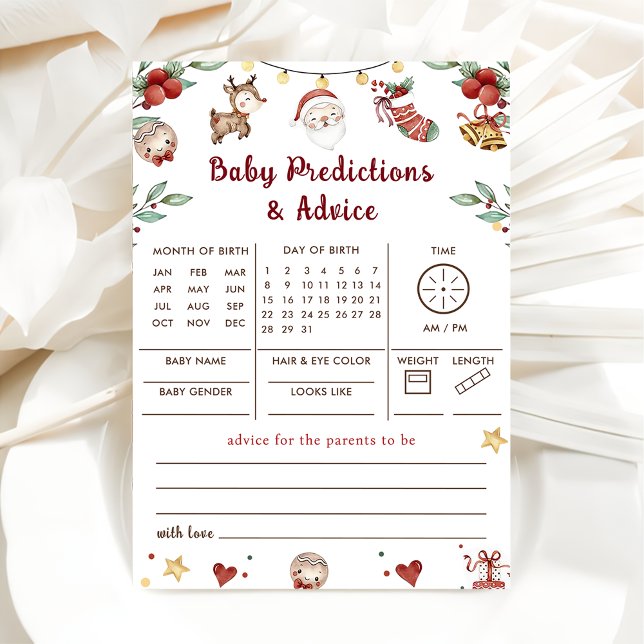 Jultomten Baby Predictions Advice Game Inbjudningar (Skapare uppladdad)