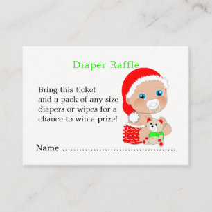 Jultomten Baby Shower Diaper Raffle Tilläggskort