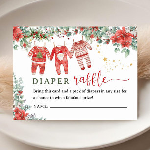 Jultomten Baby Shower Diaper Raffle Tilläggskort