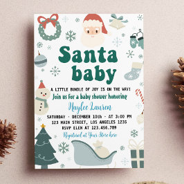 jultomten Baby Shower Inbjudningar
