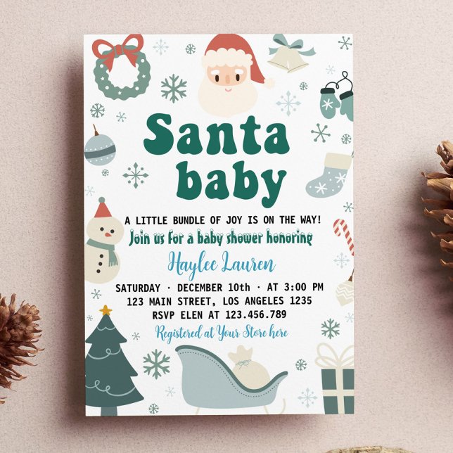 jultomten Baby Shower Inbjudningar (Skapare uppladdad)
