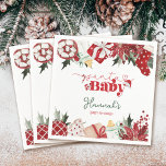 jultomten Baby Shower Pappersservett<br><div class="desc">Önska dina gäster den här julsäsongen med våra vackra, röda och grönt vattenfärgsskor jultomten Baby Shower Napkins. Den här charmerande delara, strålande med söt julklapp, erbjuder en unik kombination av praktisk och viskfull design för att lyfta upp din party-dekoration. Perfekten för firande, dessa babyduschservar tillför en varm och glad nyck...</div>