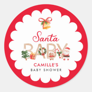 jultomten Baby Shower Runt Klistermärke