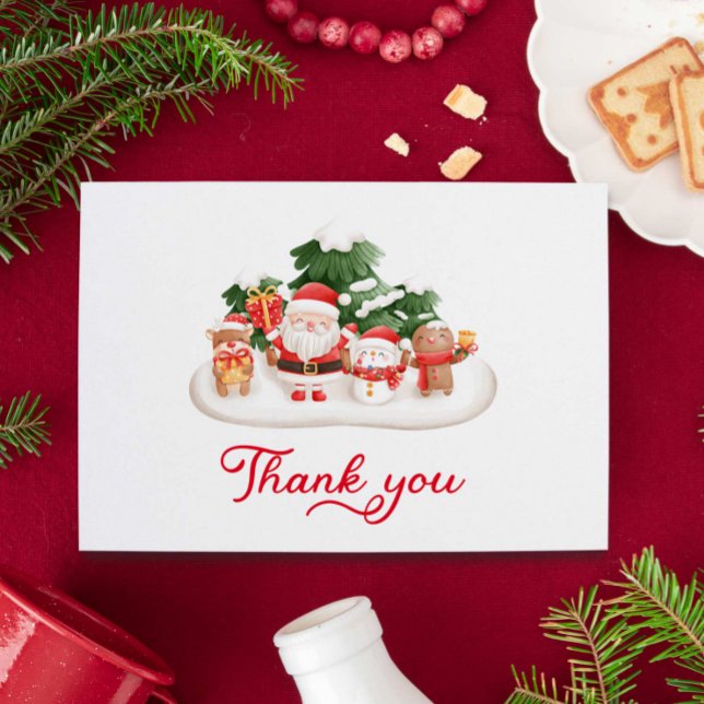 Jultomten Baby Shower - stort tackkort Tack Kort (Santa Baby Shower Thank you card)