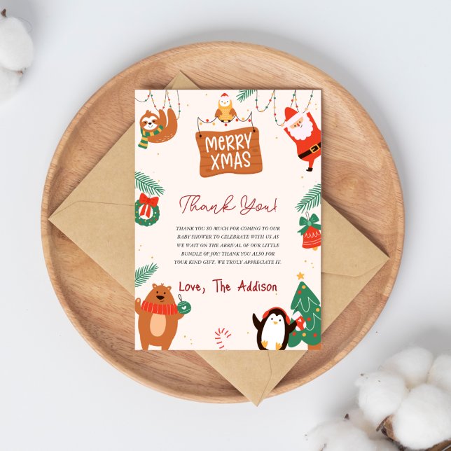 jultomten Baby Shower Tack Kort (Skapare uppladdad)