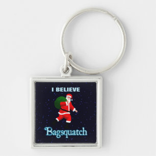 Jultomten - Bagsquatch Fyrkantig Silverfärgad Nyckelring