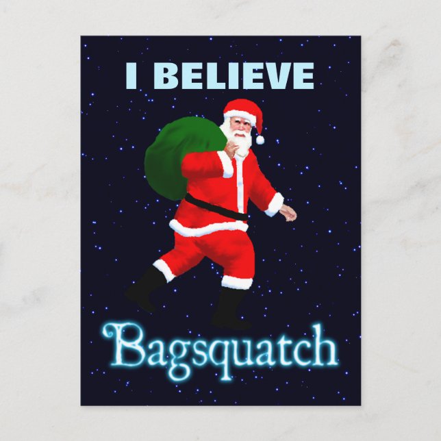 Jultomten - Bagsquatch Helg Vykort (Framsida)