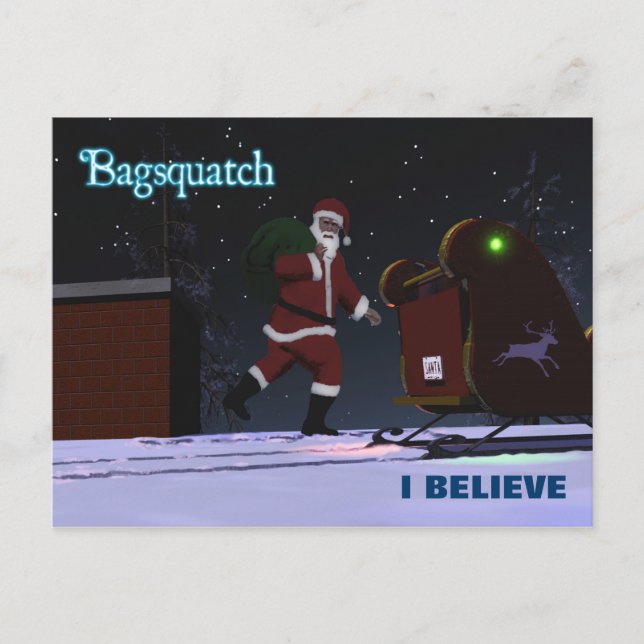 Jultomten - Bagsquatch Helg Vykort (Framsida)
