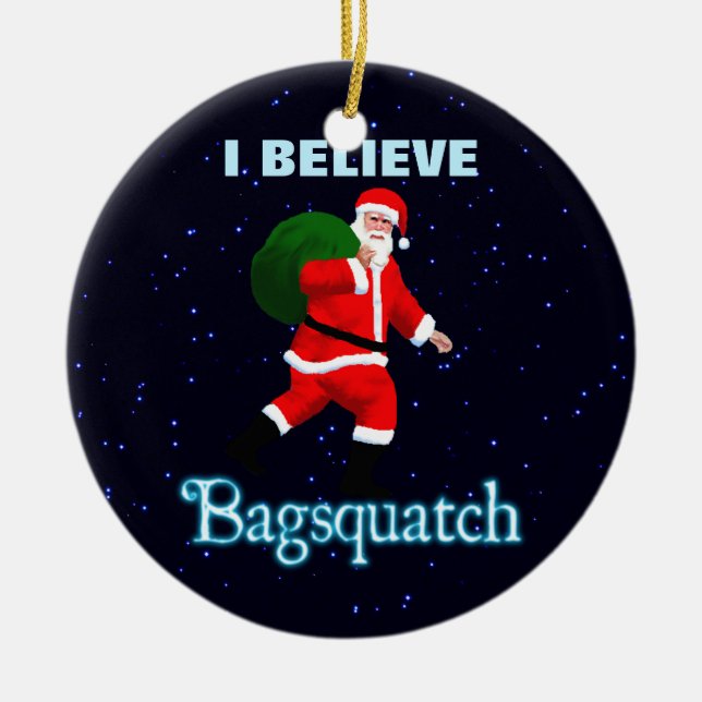 Jultomten - Bagsquatch Julgransprydnad Keramik (Framsidan)