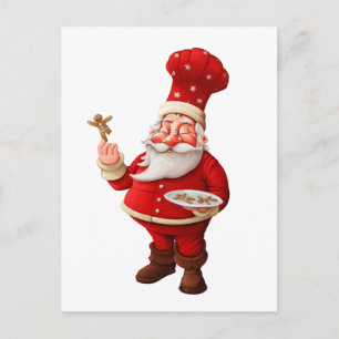 Jultomten bakar pepparkaksgubbar helg vykort