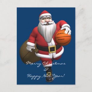 Jultomten Basketball Player Helg Vykort