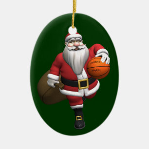 jultomten Basketball Player Julgransprydnad Keramik
