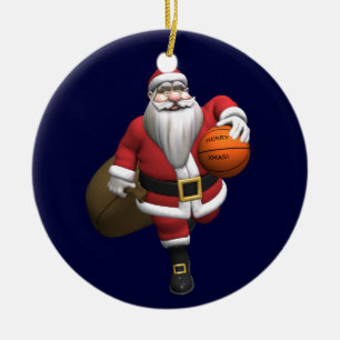 jultomten Basketball Player Julgransprydnad Keramik