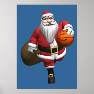 Jultomten Basketball Player Poster