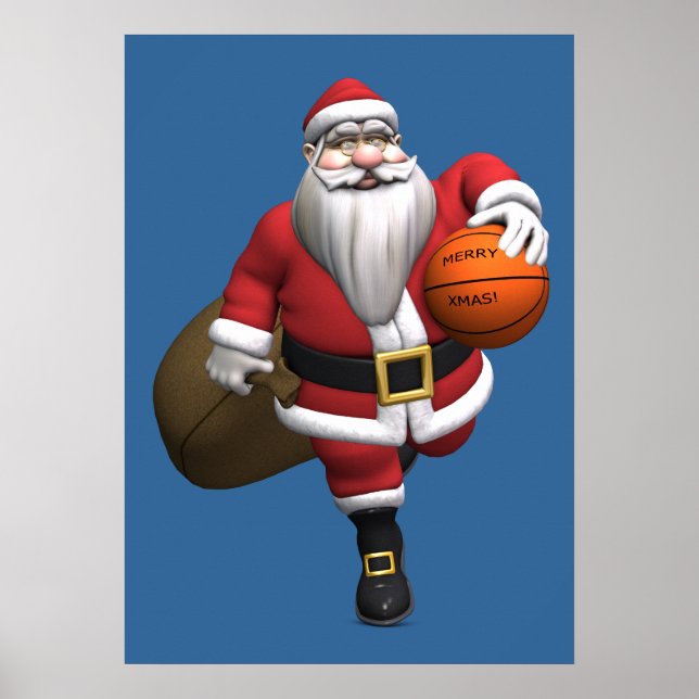 Jultomten Basketball Player Poster (Framsidan)