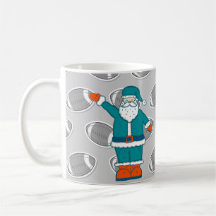 jultomten basketboll för tealblått orange kaffemugg