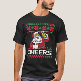 Jultomten Beer Drinking Cheers God jul T Shirt