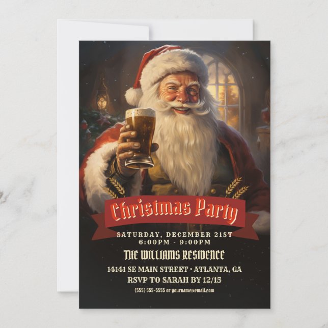 Jultomten Beer Inbjudningar (Framsida)