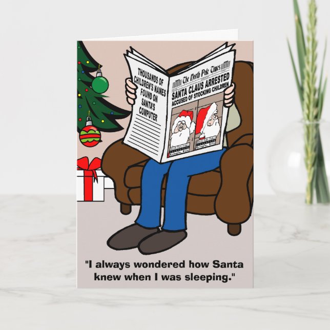 Jultomten beslagtagna julkort helgkort (Framsida)