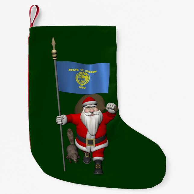 Jultomten besöker bäver-läget liten julstrumpa (Framsidan)