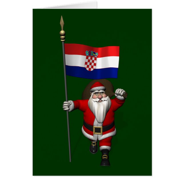 Jultomten besöker Kroatien Hälsningskort (Framsidan)